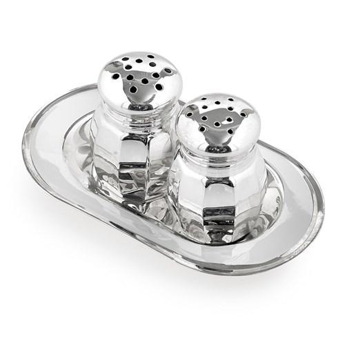Sterling Silver Salt & Pepper Set with Tray