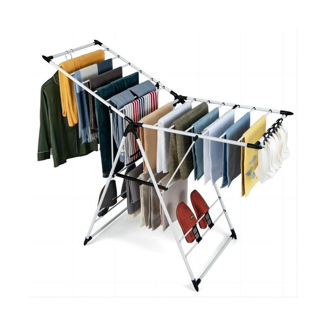 Folding Clothes Drying Rack Adjustable Height
