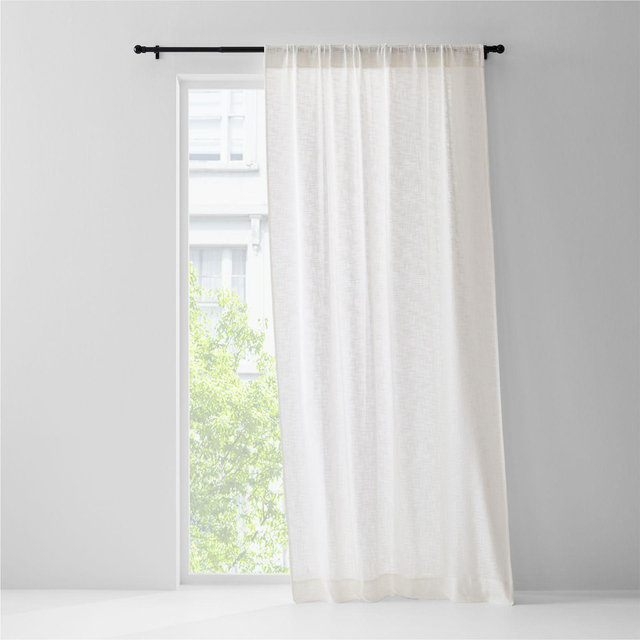 Lindstrom Ivory Organic Cotton Sheer Window Curtain Panel 52"x96"