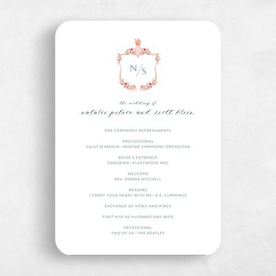 Orange Rounded Wedding Program - Camarillo