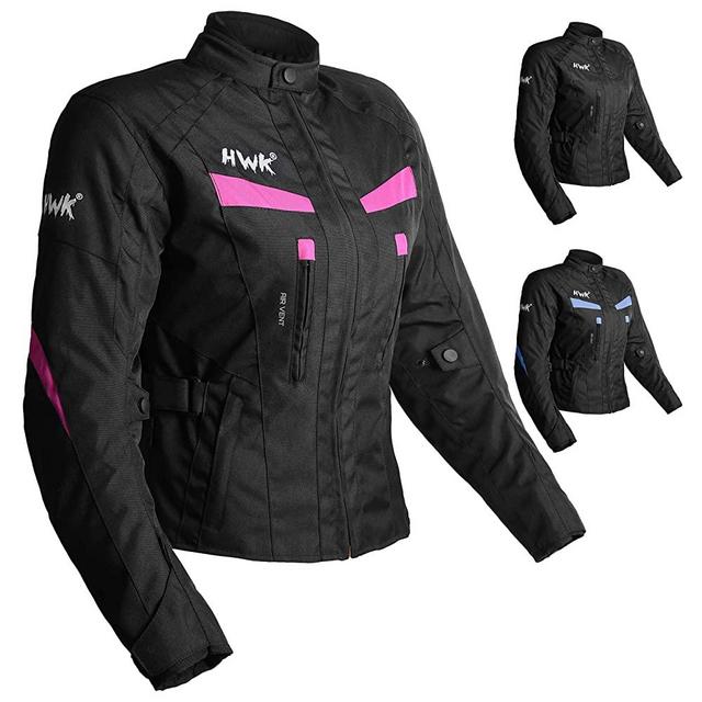 Women's Motorcycle Jacket For Women Stunt Adventure Waterproof Rain Jackets CE Armored Stella (Pink, M)