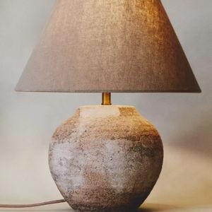 LARGE ANTIQUE FINISH CERAMIC TABLE LAMP