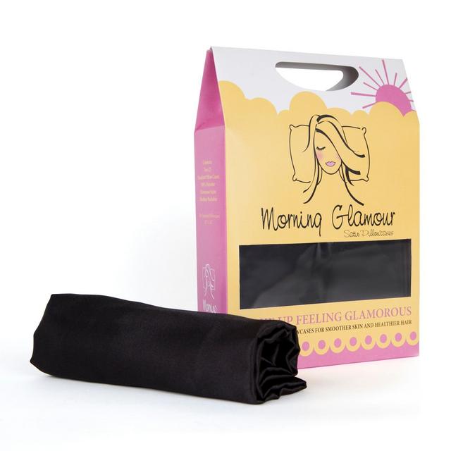 Solid Satin Pillowcase (Standard)Black 600 Thread Count - Morning Glamour