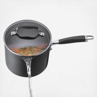 Advanced Nonstick Covered Straining Saucepan