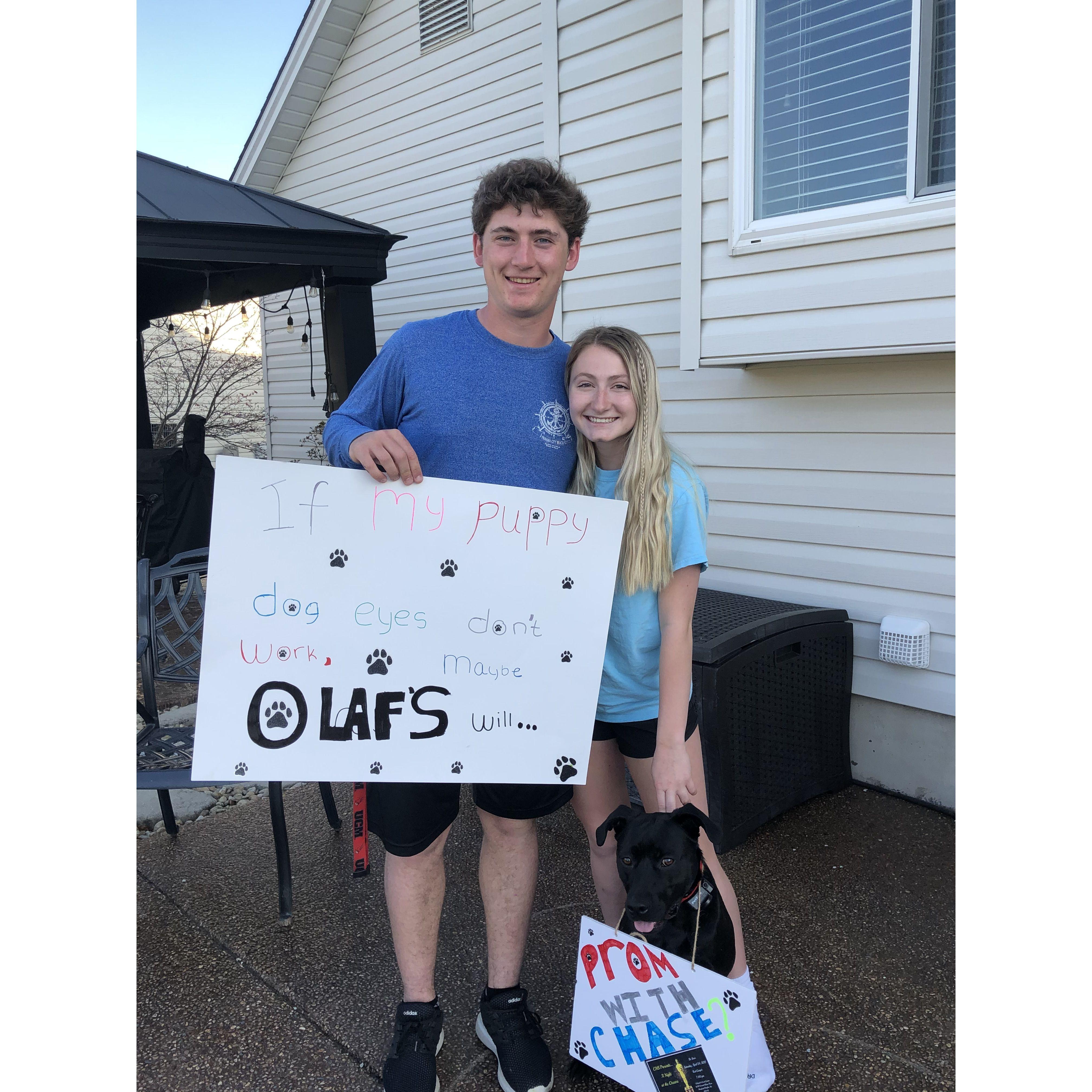 Chase gets a little help from Olaf to ask Hailey to prom.