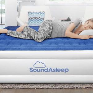 SoundAsleep Dream Series Luxury Air Mattress with ComfortCoil Technology & Built-in High Capacity Pump for Home & Camping- Double Height, Adjustable, Inflatable Blow Up, Portable - Queen Size