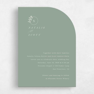Green Floral Wedding Invitation - Positano Classic