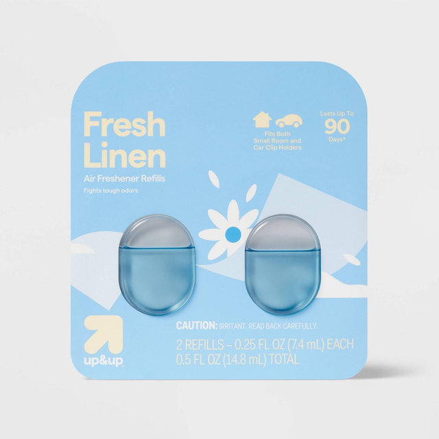 Small Room and Car Clip Refills - Fresh Linen - 0.5oz/2ct - up&up™