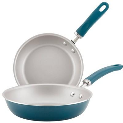 Rachael Ray Create Delicious 2pc Aluminum Nonstick Skillets Teal