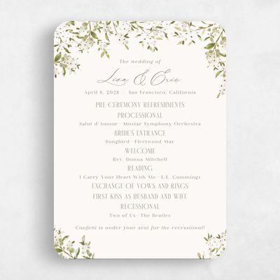 Green Rounded Wedding Program - Allegra
