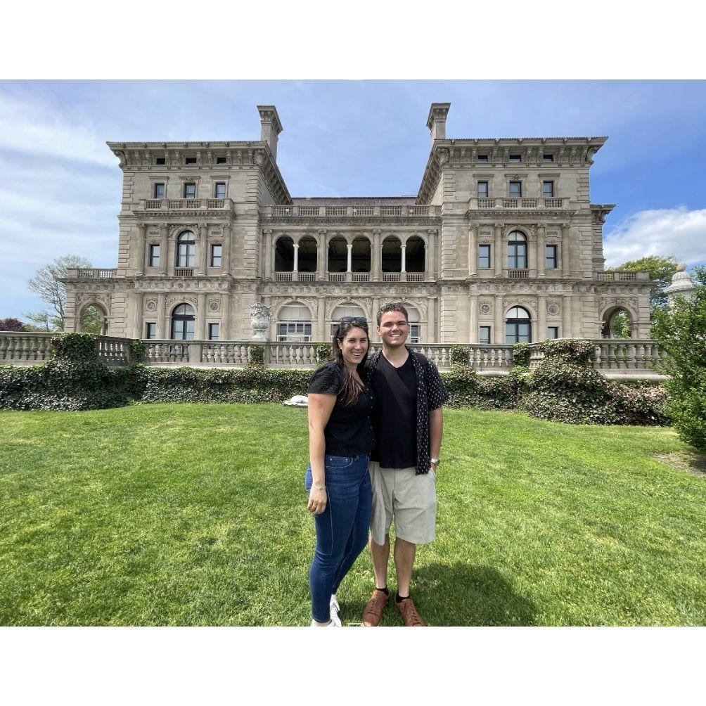 Alex and Nicole go on their first trip to Newport Rhode Island. They passed by a wedding happening and they said, "Maybe one day we will get married here." And now they are!