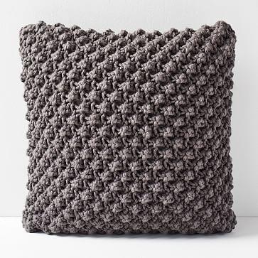 Bobble Knit Pillow Covers in Slate