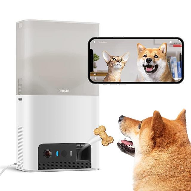 Petcube [New 2021] Bites 2 Lite Interactive WiFi Pet Monitoring Camera with Phone App and Treat Dispenser, 1080p HD Video, Night Vision, Two-Way Audio, Sound and Motion Alerts, Cat and Dog Monitor