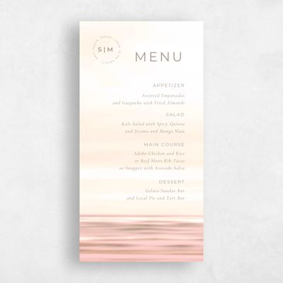 Rich Taupe, Pink Wedding Menu - Dacosta