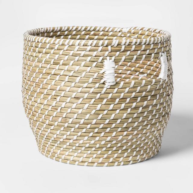 Large Coiled Straw Round Basket Natural - Opalhouse™