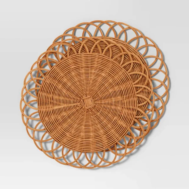 2pk.Woven Looped Rattan chargers - Threshold™
