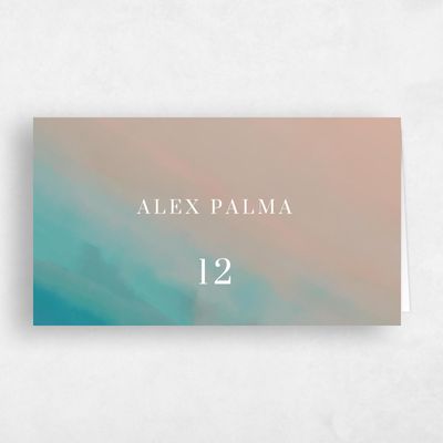 Latte, Beige Wedding Place Card - Chelan