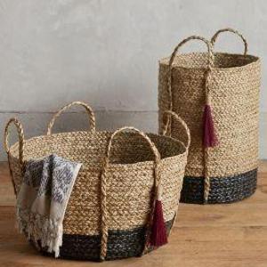 Balinese Tassel Basket Tall