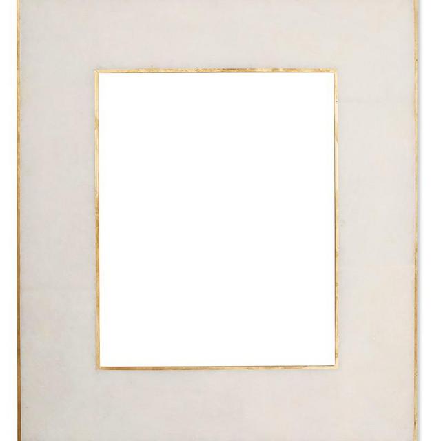 Revised Brass Bordered Stone Picture Frame, 8" X 10", White