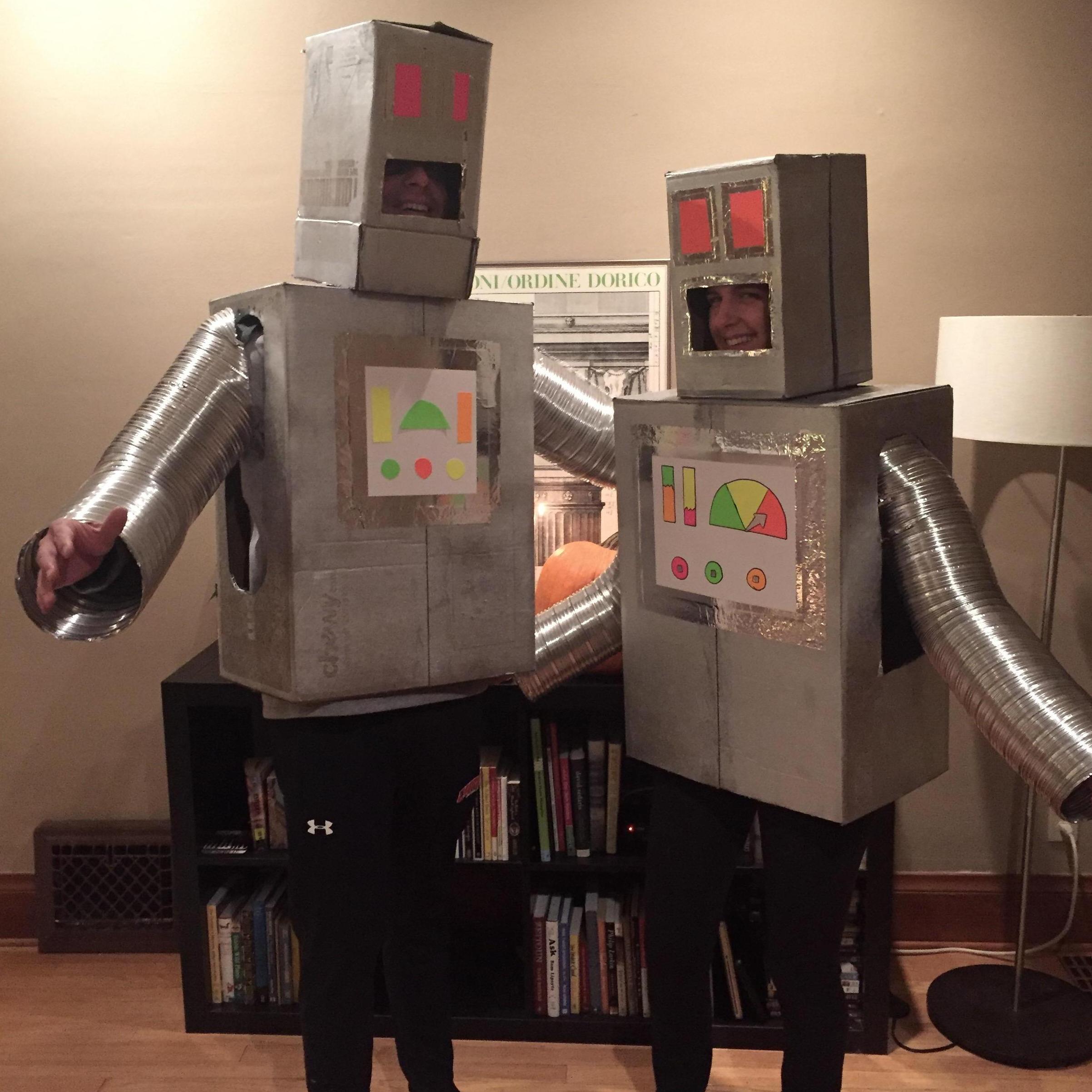 We knew it was meant to be when we realized we both wanted to be box robots for Halloween.
