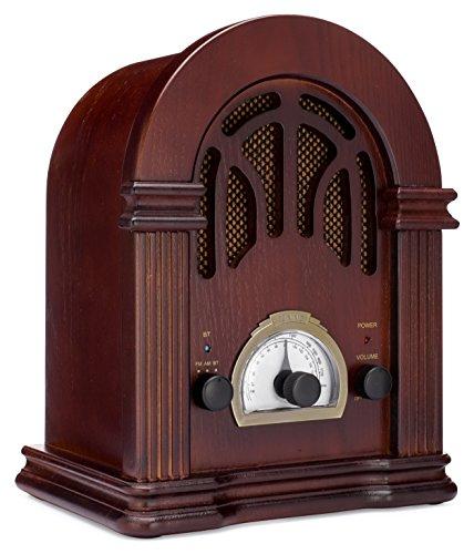 ClearClick Retro AM/FM Radio with Bluetooth - Classic Wooden Vintage Retro Style Speaker