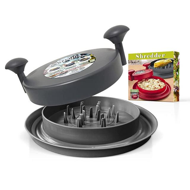 GUEZASE Chicken Shredder Tool, Meat Shredder, Suitable for Pulled Chicken, Meat Shredder Tool with Non-Skid Base, Dishwasher Safe BPA Free Chicken Shredder pro 10.5" (Grey)