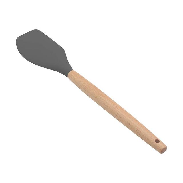 KUFUNG Silicone Spatula, BPA Free & 480°F Heat Resistant, Wooden Handle Non Stick Rubber Kitchen Spatulas for Cooking, Baking, and Mixing (Large, Grey)