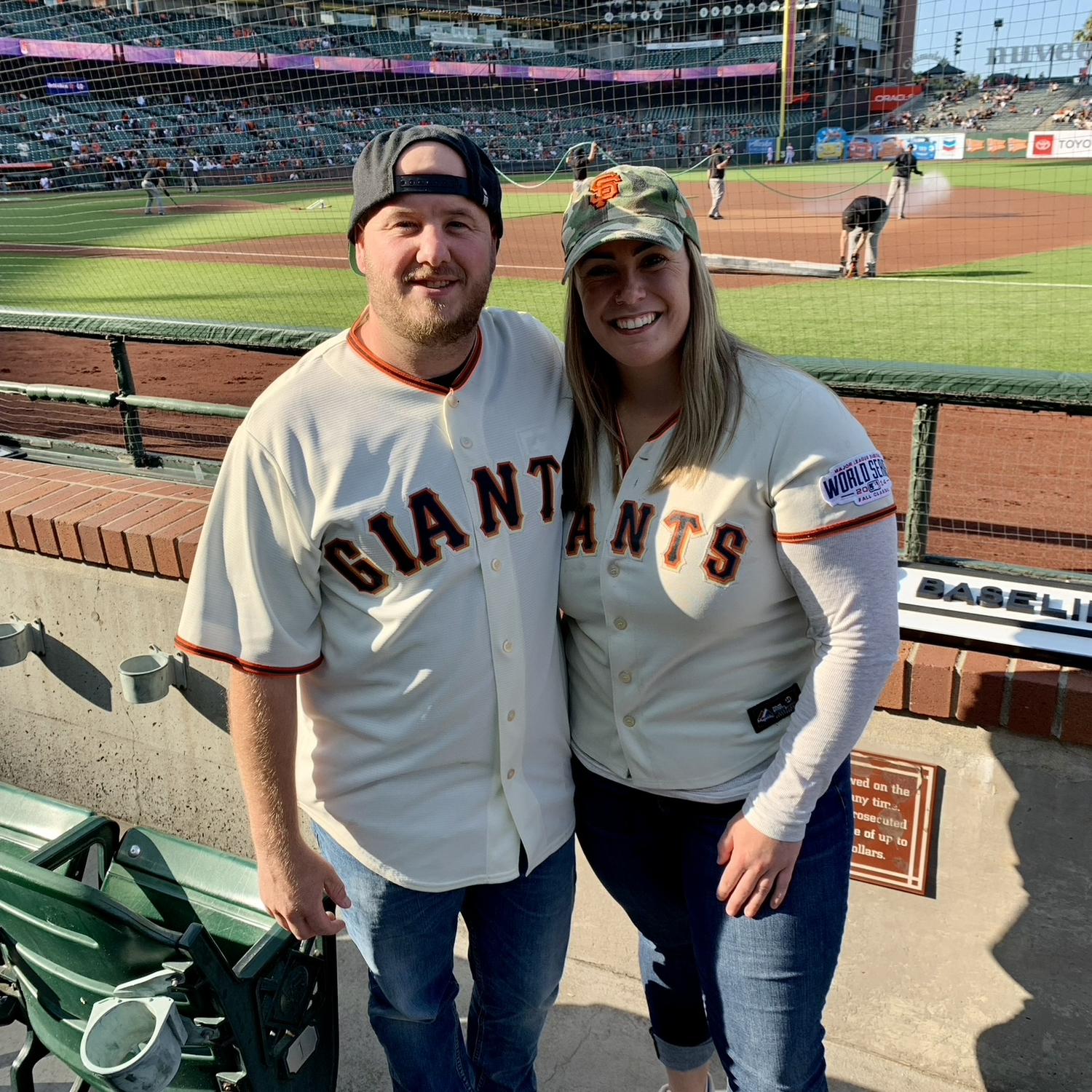 Fun fact: we found his jersey at Goodwill a mere hours before and James was a good sport for Caitlin despite the suffocation he was feeling with it not being an Angels jersey