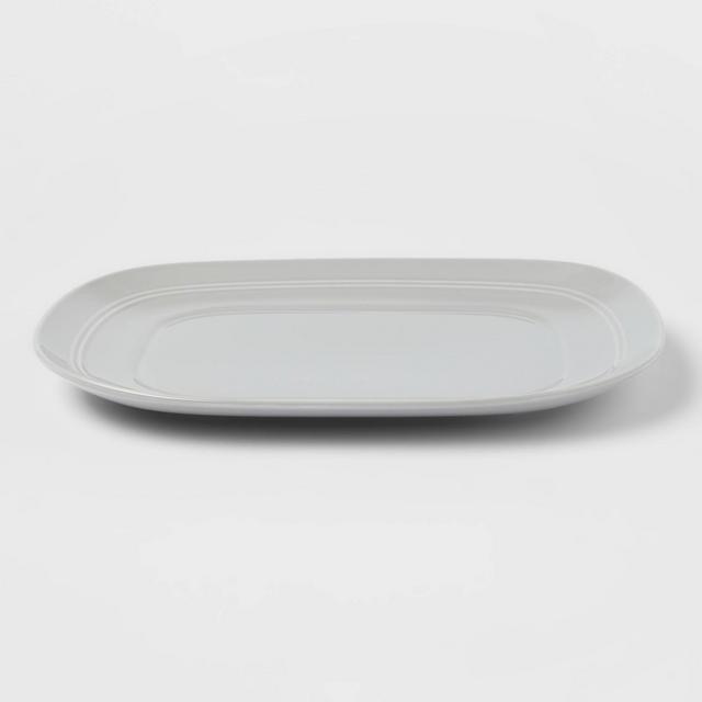 10" Stoneware Westfield Serving Platter Gray - Threshold™