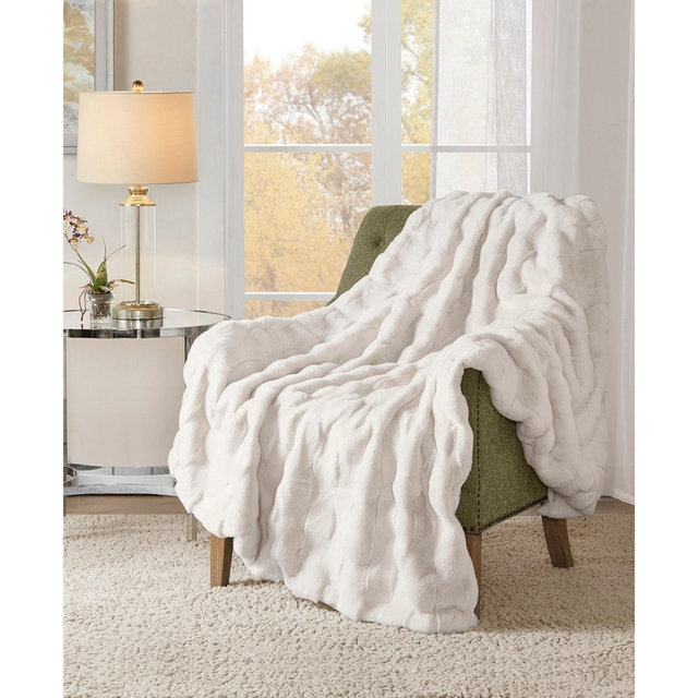 Madison Park Vivienne Faux Fur Throw, 50" x 60"