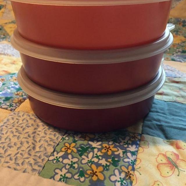 Vintage Tupperware Autumn Fall Colors Round Storage Containers 6 Piece Set Refrigerator Storage