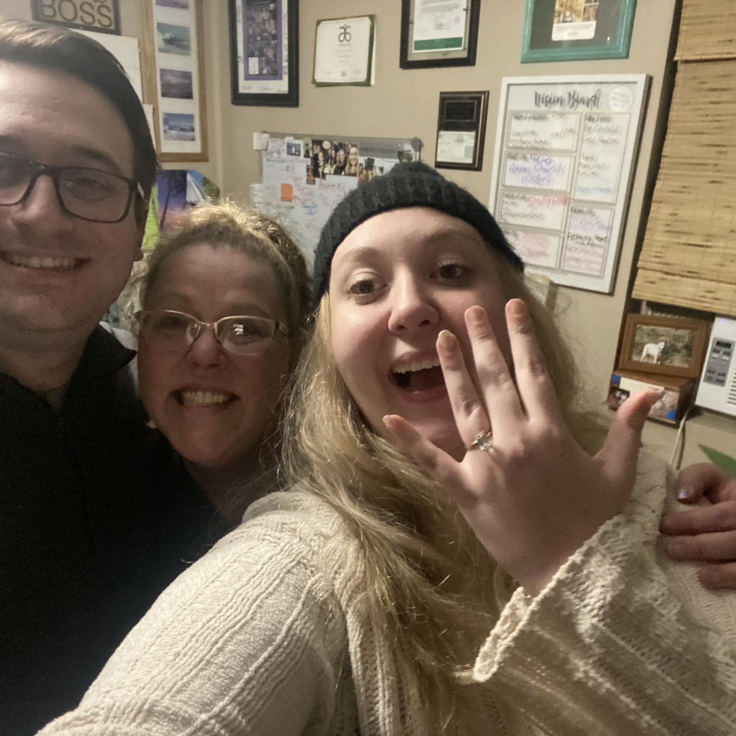 Brad & Amber Dawn with Kimberly the evening of their engagement, 2023