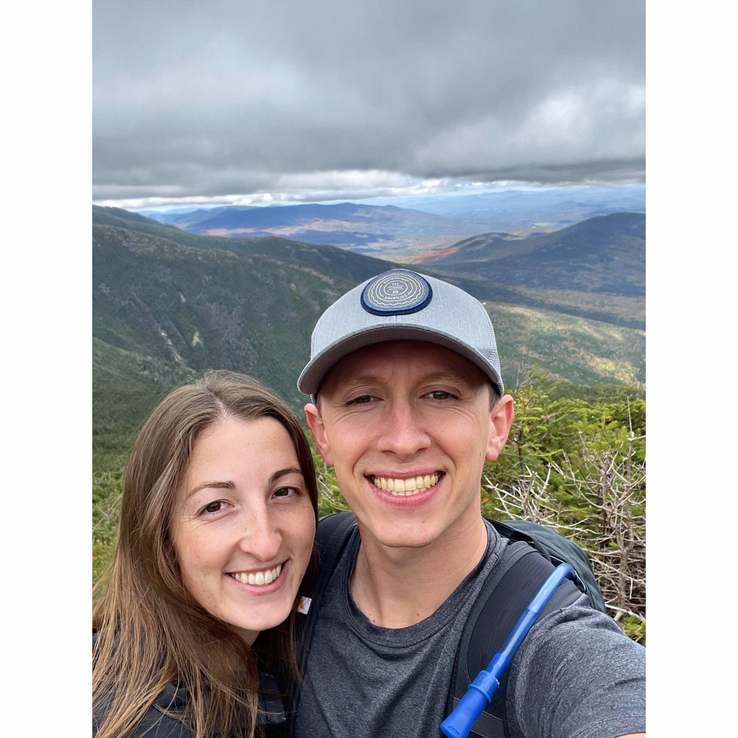 We also love to hike. This was on our way down from Mt. Monroe, where we got engaged!