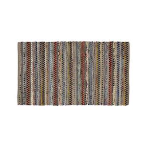 Pinstripe Grey Cotton 30"x50" Rag Rug