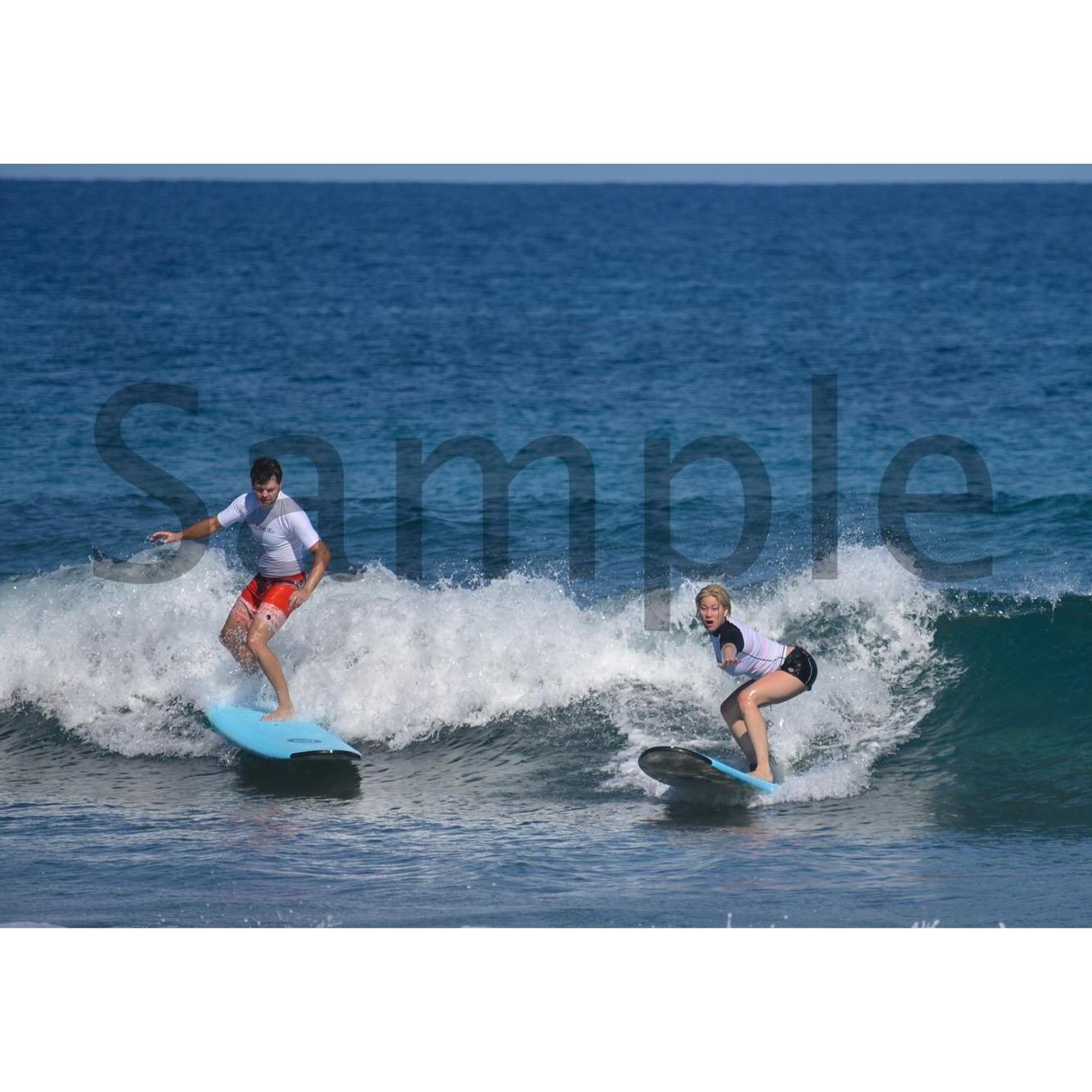 Grand Theft Wave and Janet's ultimate surfing face.