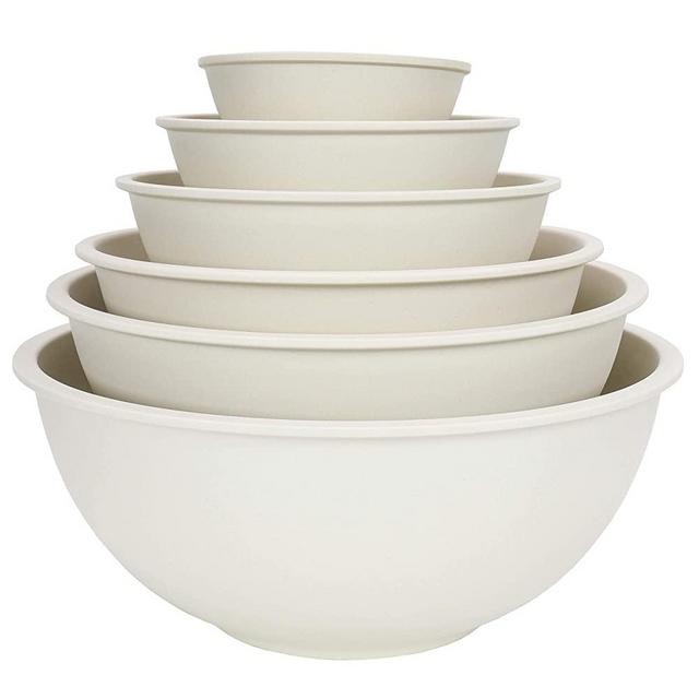 Chef Craft Eco Mixing Bowl Set, 6 Piece, Natural