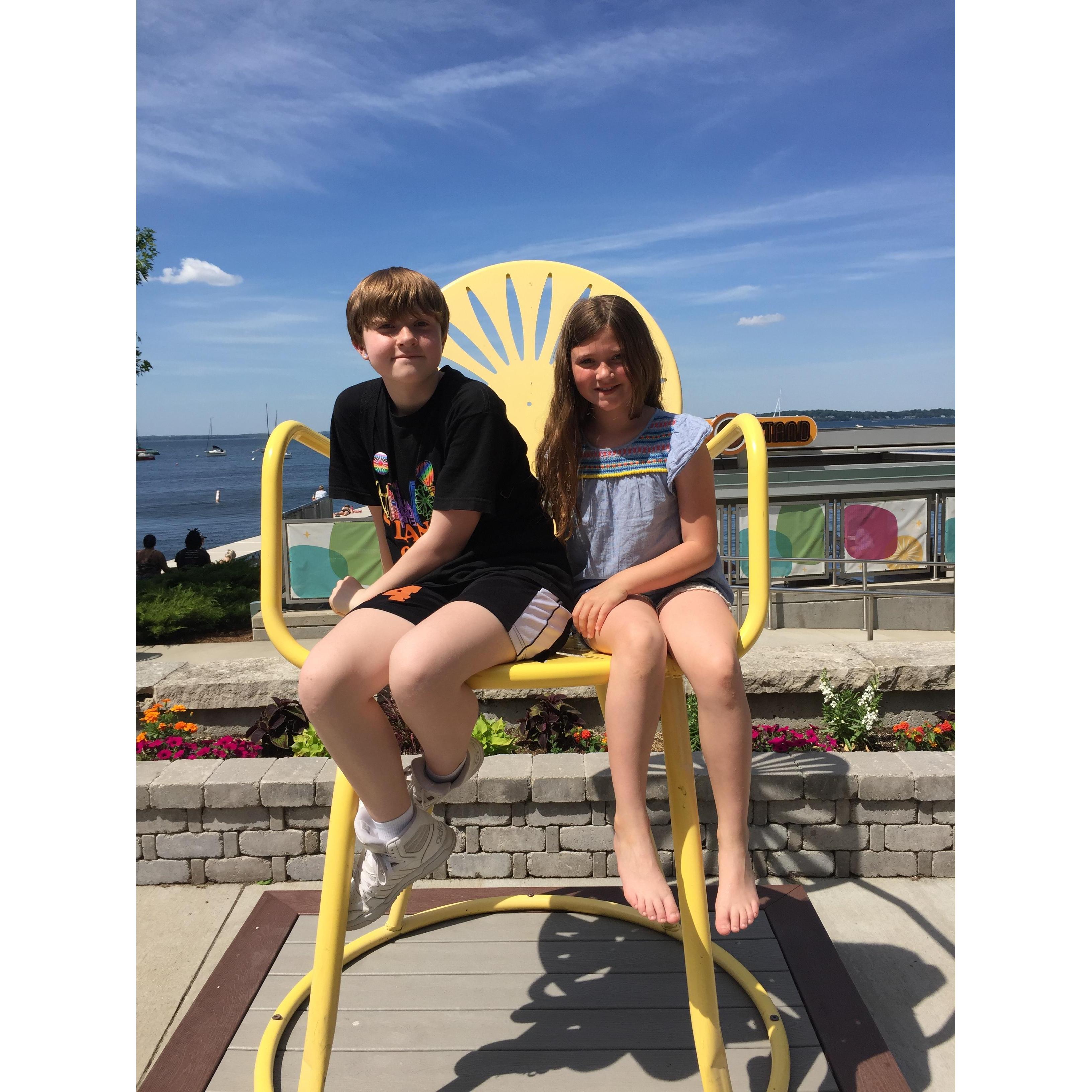 The girls enjoying the Terrace at the Union, UW Madison