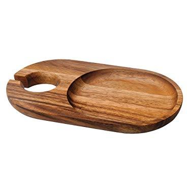 Ironwood Gourmet 28308 Petaluma Cocktail Plates, Acacia Wood, Set of 4