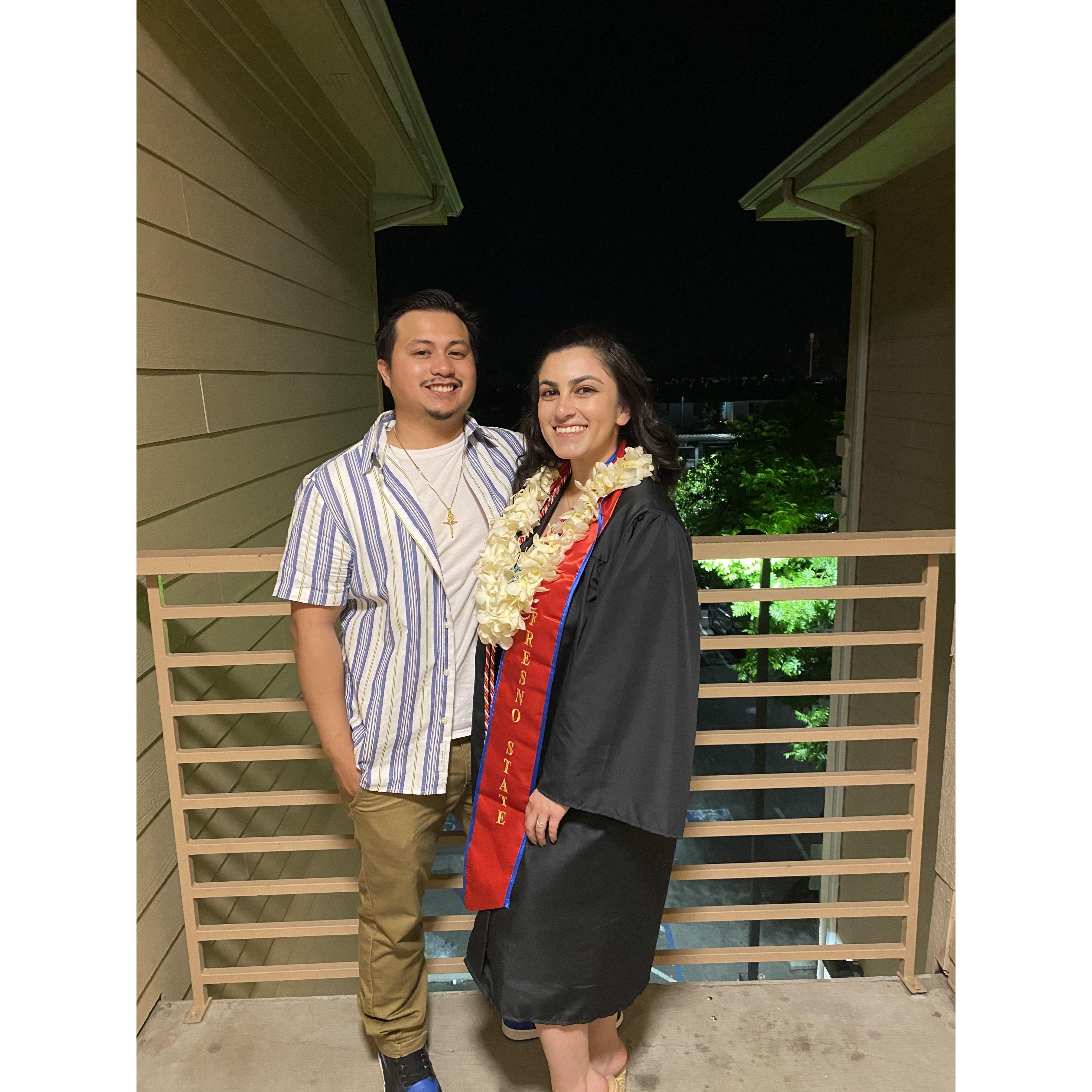 When Alyssa had her graduation ceremony at Fresno State (in 2021)