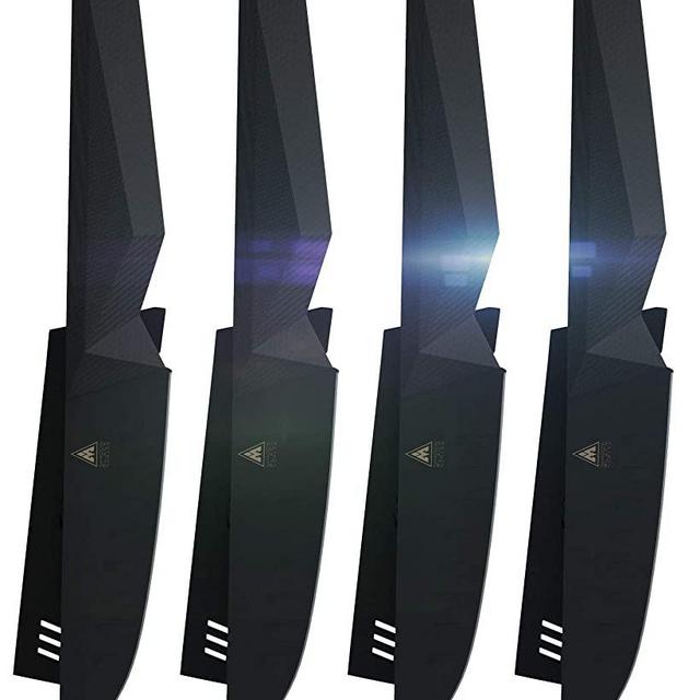 Dalstrong 4-Piece Steak Knife Set - 5 Straight-Edge Blade - Shadow Black  Series - Sheaths Included