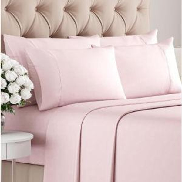 King 6 Piece Sheet Set - Cooling Sheets for Hot Sleepers - Hotel Luxury Bedding Set with 8-16 Inch Deep Pockets - 1 Flat & 1 Fitted & 4 Pillowcases - Soft, Easy Care and Wrinkle Free - Lavender Pink