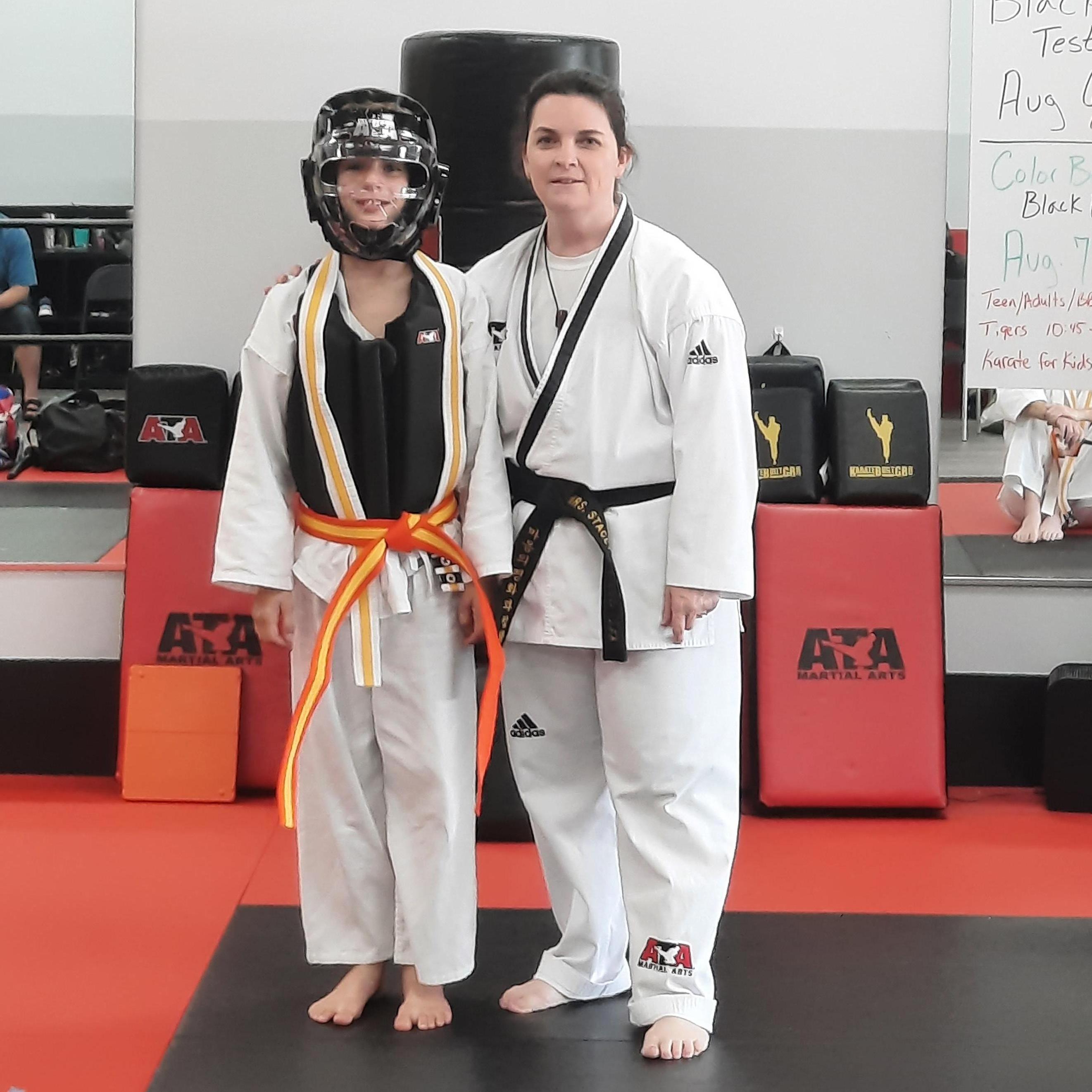 Wesley earned his orange belt