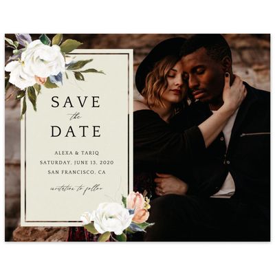 Beige Wedding Digital Save the Date - Octavia Landscape
