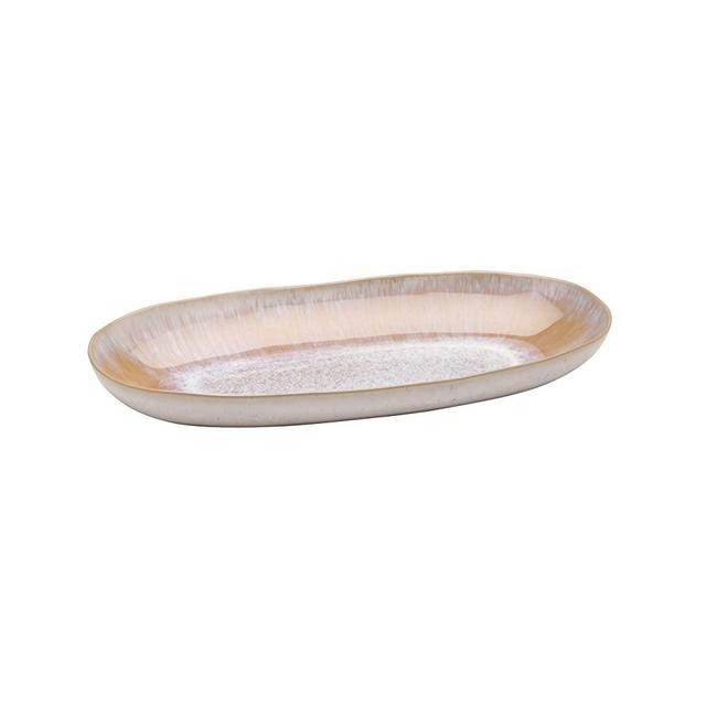 Casafina Ibiza Collection Fine Stoneware Ceramic Oval Tray Medium 13,25", Sand