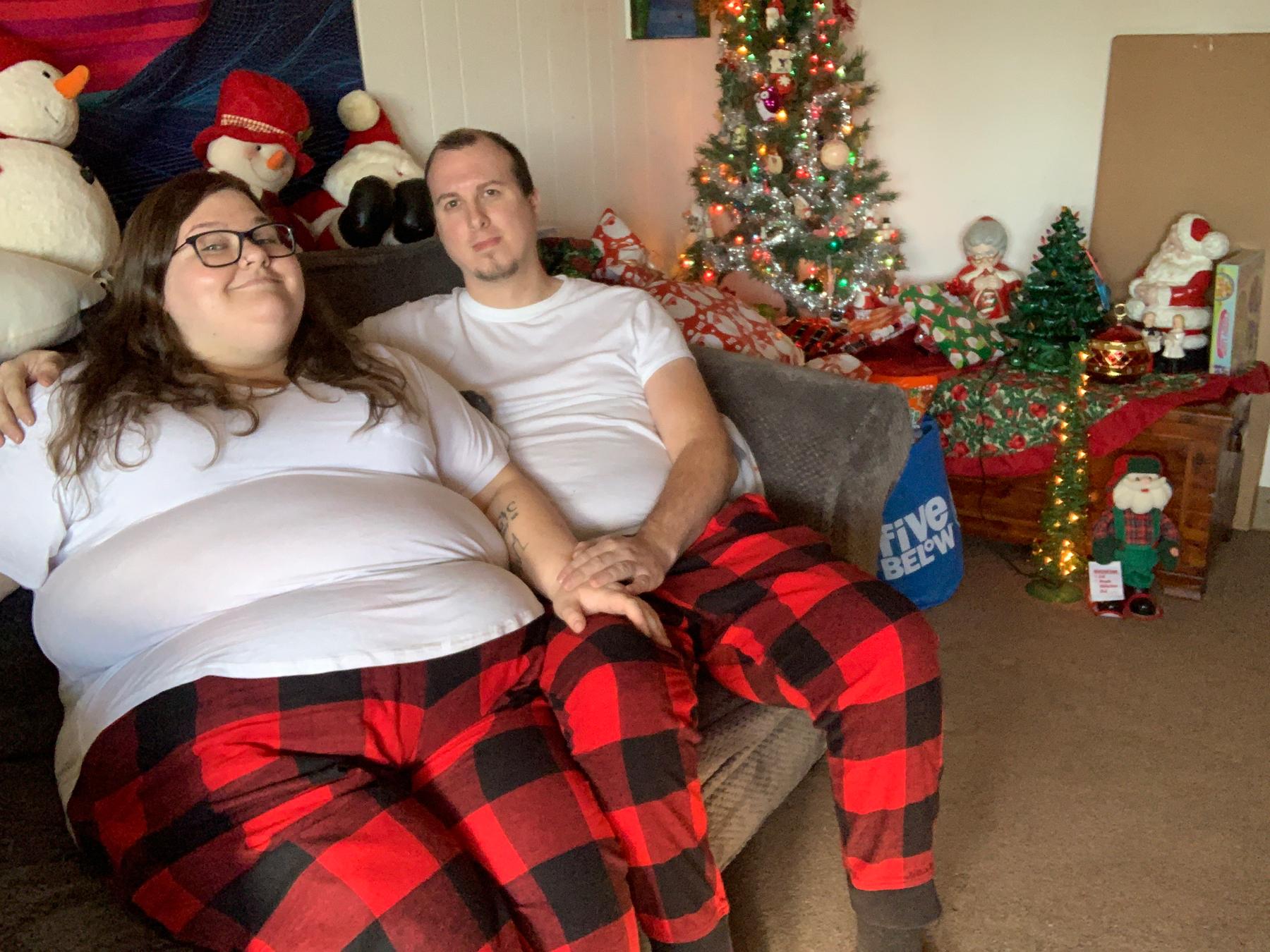 Our first Christmas together--I promise he knows how to smile!