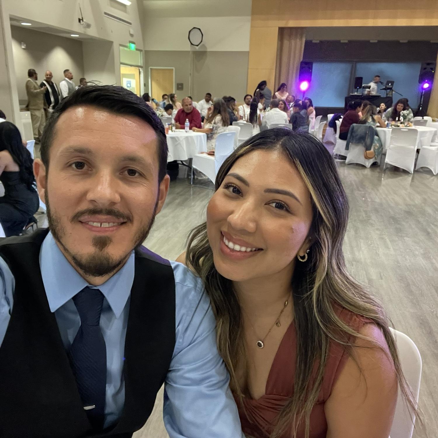 Celebrating Oscar's cousin's wedding.