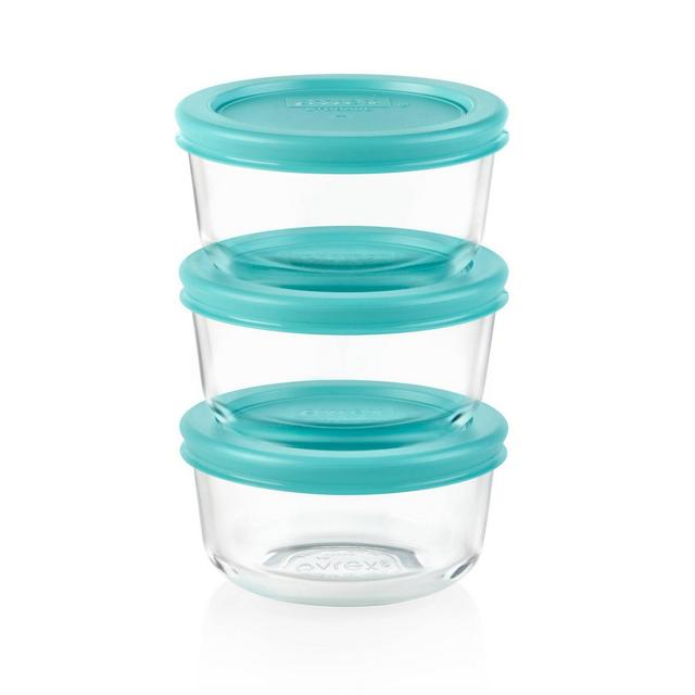Pyrex 1 Cup 3 Pack Round Food Storage Container Set - Green