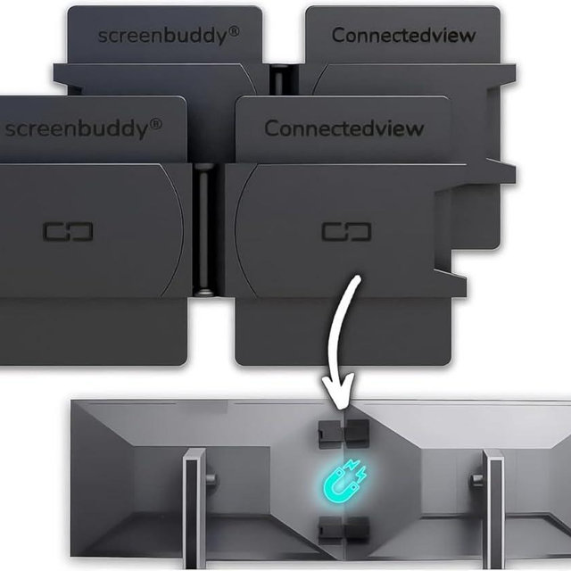 screenbuddy Set of 2, Magnetic Connection for Your Screens, Suitable for All Computer Monitors - Innovative Computer and Gaming Equipment