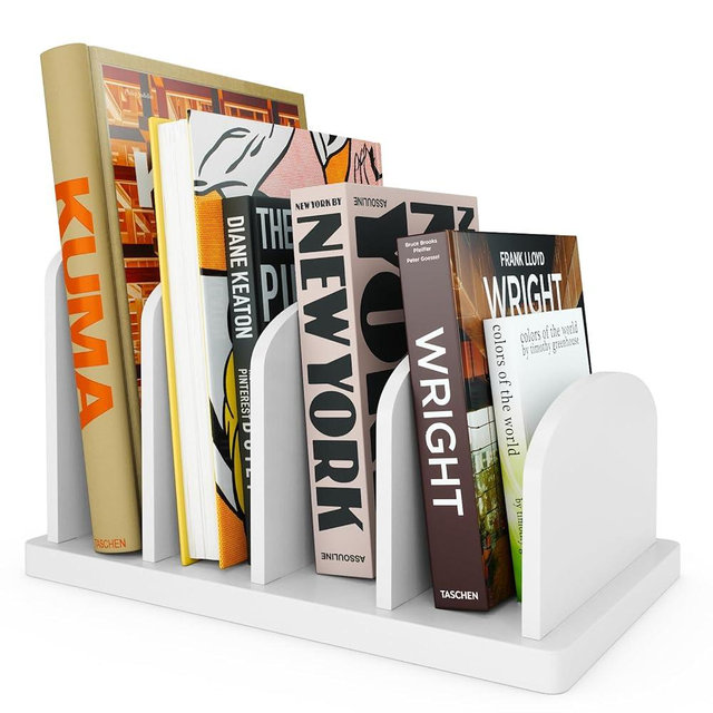 Cook Book Organizer, Recipe Book Holder Rack, Tabletop Stand for Convenient Cookbook Storage, 4-Slot Cook Book Stand Kitchen, Binder Holder for Desk & Countertop (White, 12.6 x 8 7.72'')