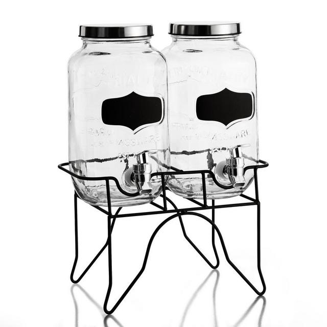 Blackboard Glass Beverage Dispensers (set of 2)